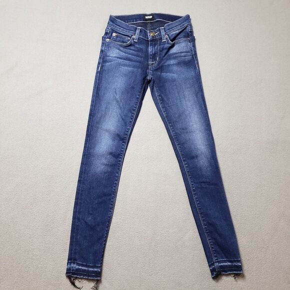 Hudson Krista Crop Super Skinny Released Hem Jeans Sz 24 - Picture 1 of 14